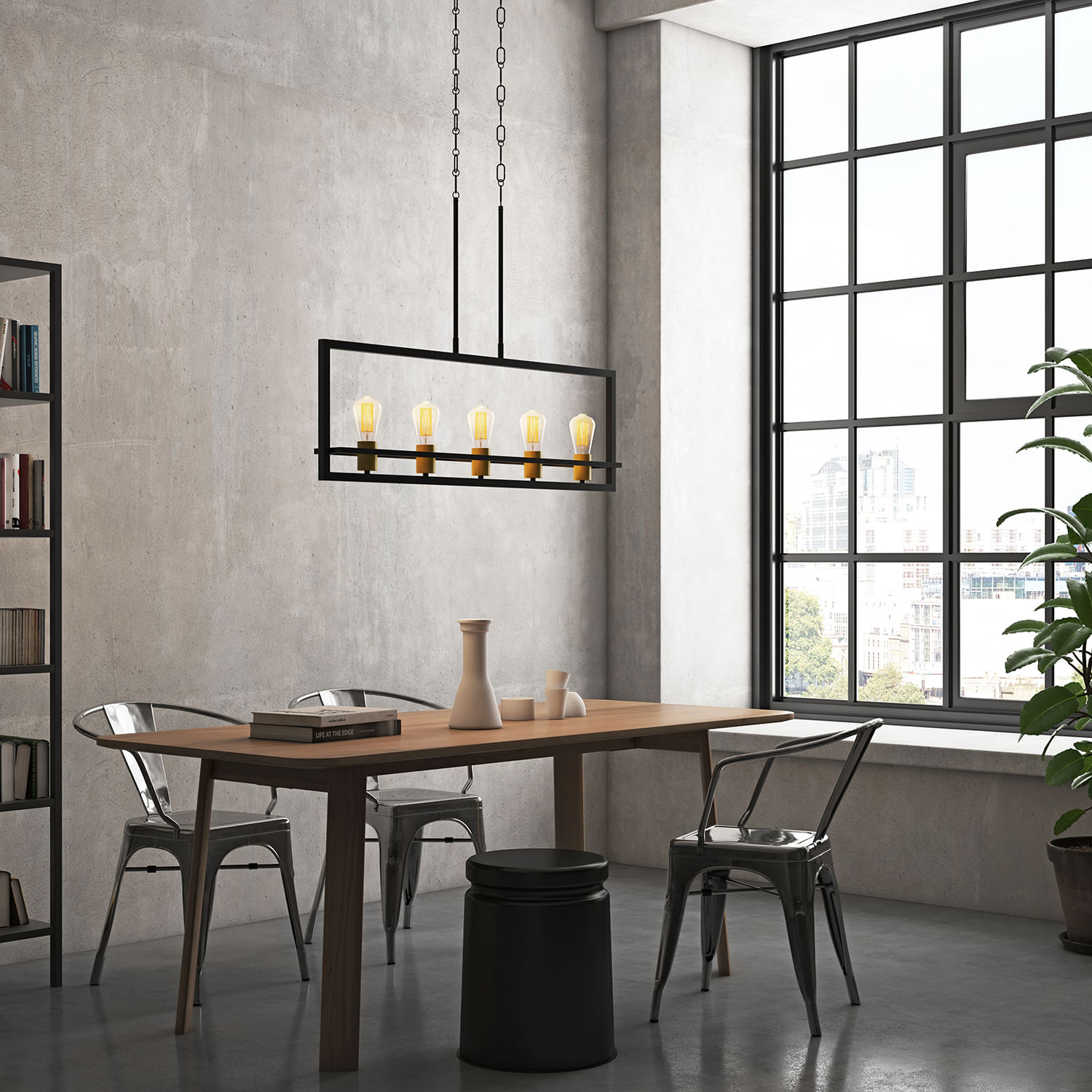 lampara colgante otto 5 luces vintage