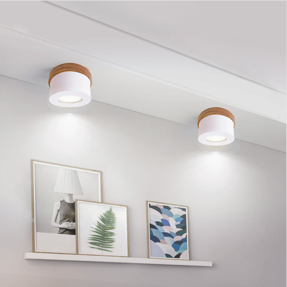 lampara plafon pipe o12cm con madera y